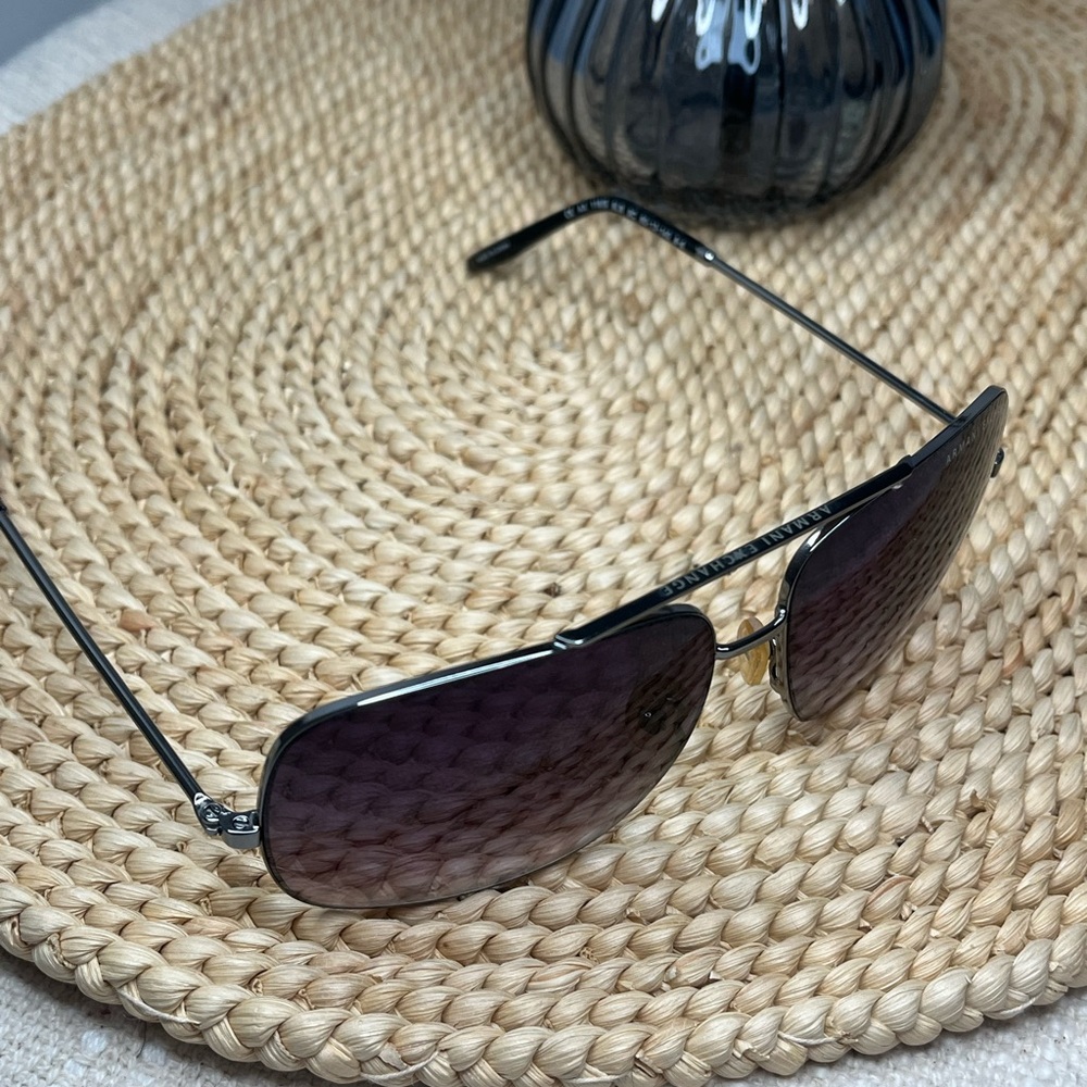 Armani Exchange Black Frame Sunglasses with Gradient Brown Lenses - Picture 2 of 6